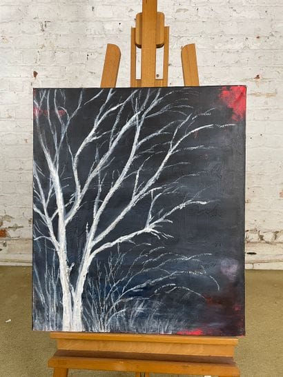 Composition with tree and text
Acrylic on...