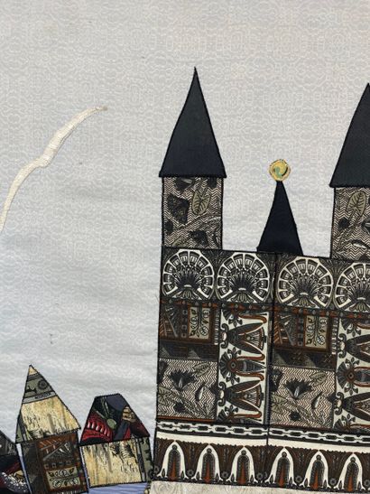 XX siècle - Village and stylized building
Textile...
