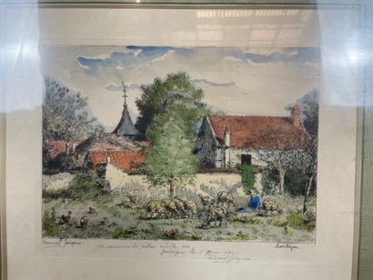 Marcel Jacque - Barbizon
Color etching depicting...