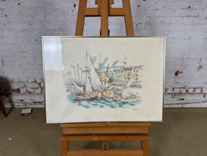 Banjo - Harbour scene (1986)
Engraving depicting...