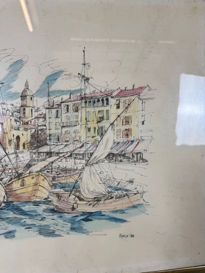 Banjo - Harbour scene (1986)
Engraving depicting...