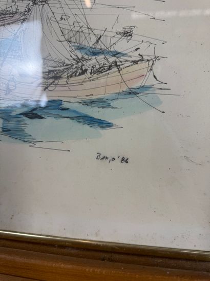 Banjo - Harbour scene (1986)
Engraving depicting...