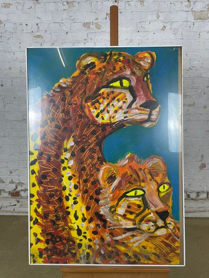 Marianne Dock - Two cheetahs
Acrylic on paper...