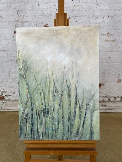 Bamboos
Oil on panel depicting a plant composition...