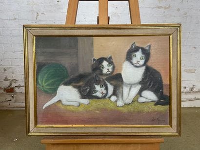 Br. Franz (20th) - Composition with cats,...