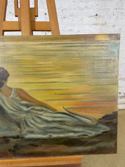 After Soir antique by Alphonse Osbert.
Oil...