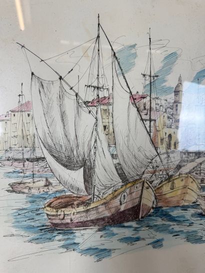Banjo - Harbour scene (1986)
Engraving depicting...