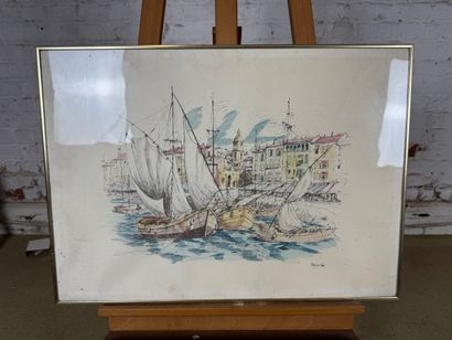 Banjo - Harbour scene (1986)
Engraving depicting...