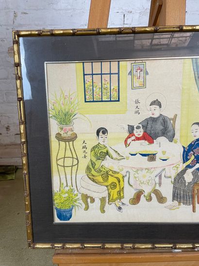 Asian school - Family scene
Color print depicting...