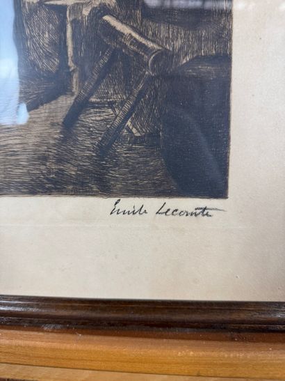 Emile Lecomte (1866-1938) - Interior scene
Engraving...