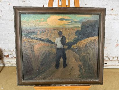 A. Bertels - Man in a field
Oil on canvas...