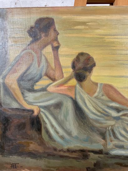 After Soir antique by Alphonse Osbert.
Oil...