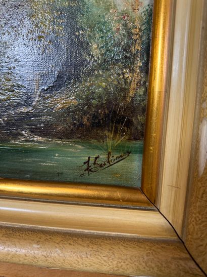 Garden by the river
Oil on canvas depicting...