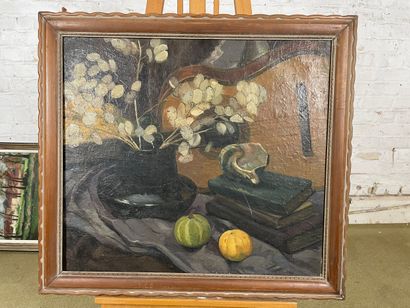 XX siècle - Still life with fruit, shell...