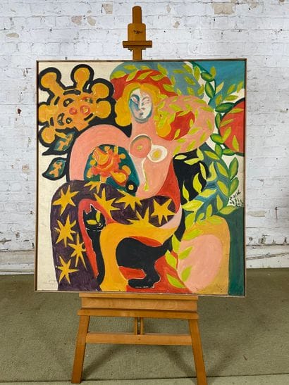 Marianne Dock - Composition à la femme rose...