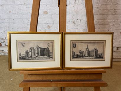Suite of 2 engravings - Kasteel van Walhain...