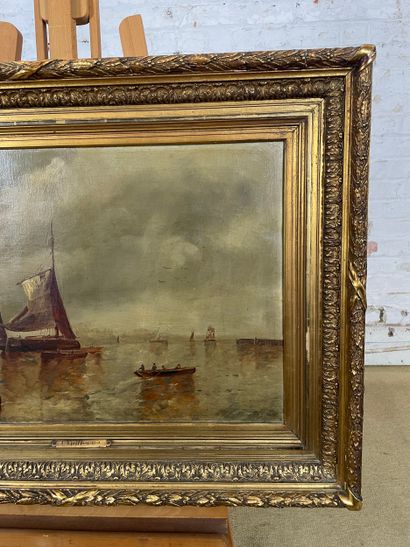 Seascape with sailboats late 19th/early 20th...