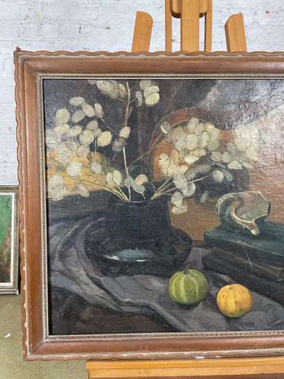 XX siècle - Still life with fruit, shell...