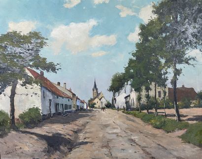 Village road to the church
Oil on canvas...