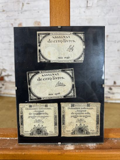 Set of framed French assignats (French Revolution)
Set...
