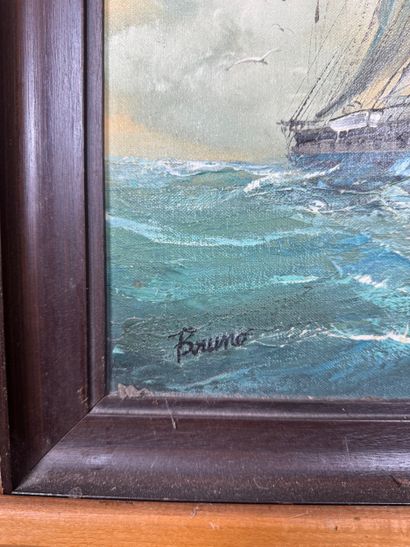 Bruno - Sailboat at sea
Oil on canvas depicting...
