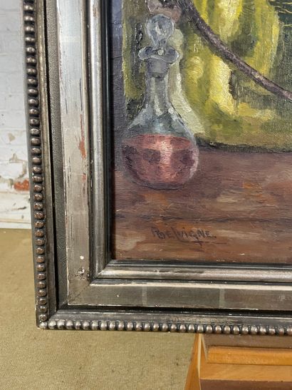 P. Delvigne - Still life with hanging rabbit
Oil...