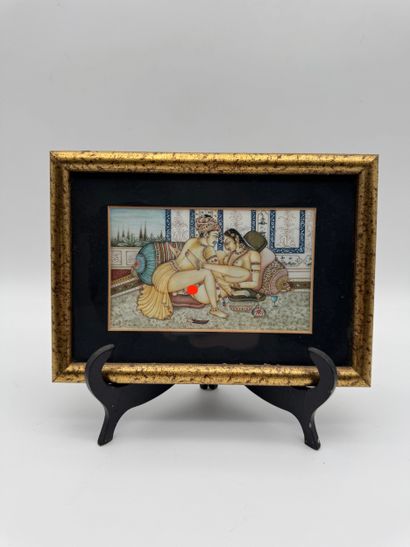 Indian miniature - Erotic scene (Kamasutra)
Painting...