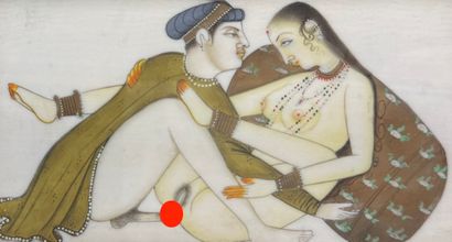 Indian miniature - Erotic scene (Kamasutra)
Painting...