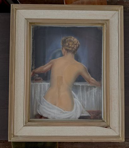 Female nude at the toilette French school,...
