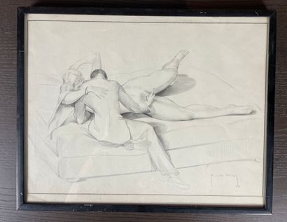 R. Van Doren (XX century) Pencil drawing...