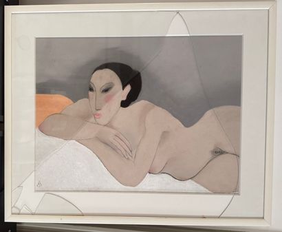 Anna Sylverberg Reclining Nude 1962
Oil pastel...