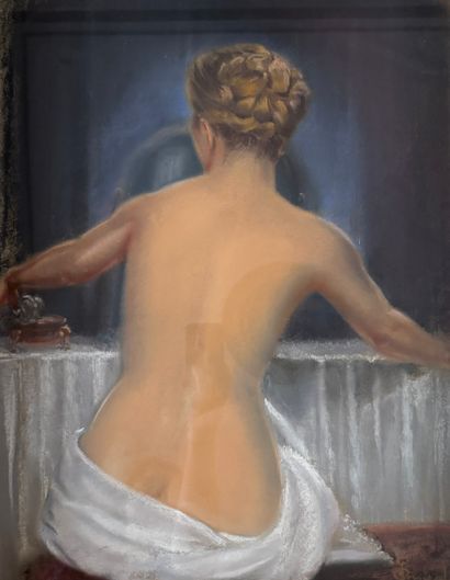 Female nude at the toilette French school,...