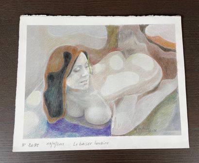 Yaday / Yvon Adam (1932-2017) Le Baiser lunaire...
