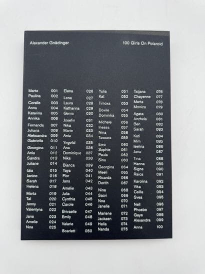 Alexander Gnädinger - 100 Girls on Polaroid
A...