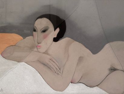 Anna Sylverberg Reclining Nude 1962
Oil pastel...