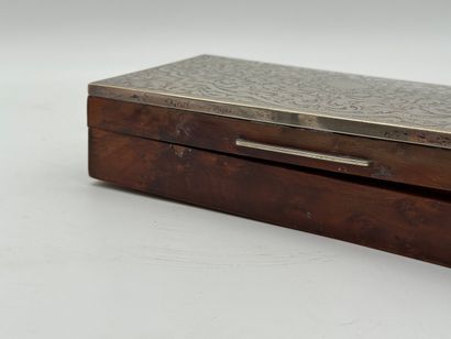 Rectangular cigar or cigar box in stained...