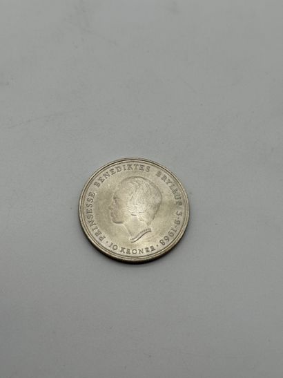 Denmark 10 Kroner 1968 Frederick IX / Princess...