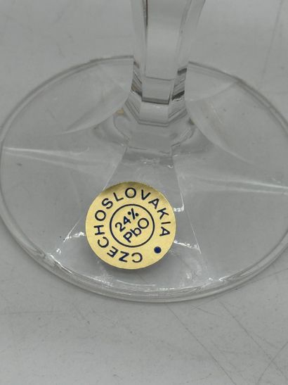 Set of six Bohemian cut crystal wine glasses
Set...