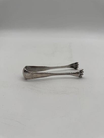 800 silver sugar tongs with claw decoration,...