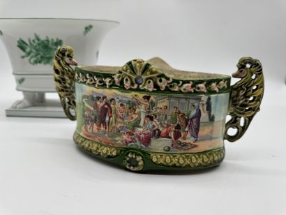 Set of two decorative ceramic and porcelain...