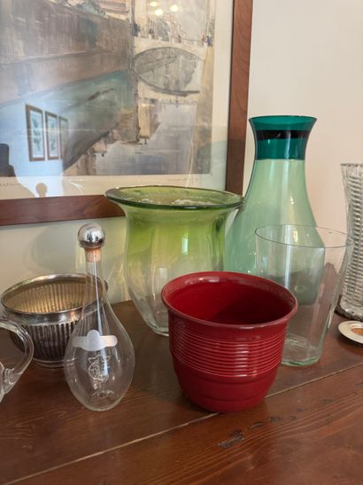 Set of 10 glass and silver-plated metal pieces
Set...