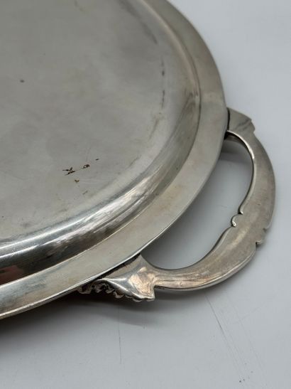 Large silver 800 serving tray with handles...