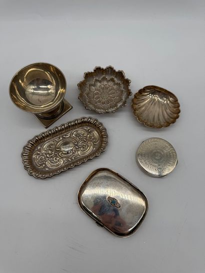 Collection of small silver objects and dishes,...
