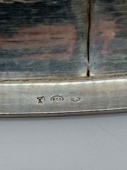 Large 800 silver oval serving tray Italy,...