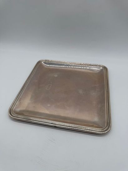 800 silver square serving tray Italy, circa...