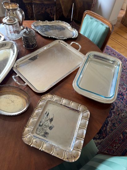 Important lot of silver-plated and stainless...