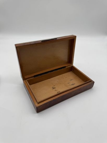 Rectangular cigar or cigar box in stained...