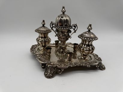 Rococo Revival desk writing set with integrated...