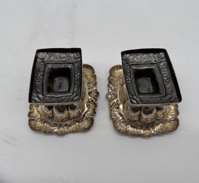 Pair of Empire-style silver 800 salerons...