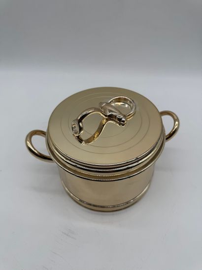 GUCCI Ice bucket with brass and silver-plated...